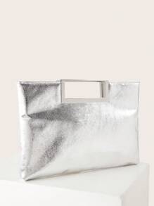 大容量豹纹翻盖手提包，适合女性日常通勤或约会，也适合派对、婚礼、舞会、盛会等场合，可搭配婚纱、礼服、晚礼服、生日礼服等。 - 銀色 - 查看 3