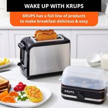 KRUPS: Cocina de huevos de plástico y acero inoxidable, 6 huevos de 400 W, duro, mediano y suave, hervido, escalfado, revuelto, tortillas, color negro - 1 - Ver 8