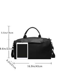 Large Capacity Travel Duffel Bag, Women's High-End Wet & Dry Separation, Lightweight Luggage Bag, Handbag, Shoulder Bag & Crossbody Bag, Unisex Bag For School School Accessories School Stuff - Black - View 6