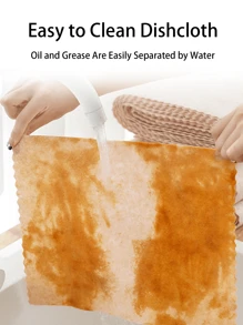 丝瓜络纤维洗碗抹布 清洁抹布 不起毛清洁布 强力吸油清洁布 厨房卫生清洁抹布 适用于厨房、浴室、桌面及水槽清洁 - 彩色 - 查看 5