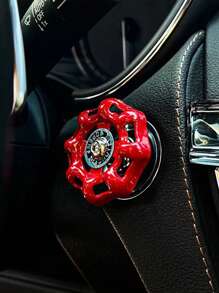 1 pièce Autocollant de valve de commutateur créatif de voiture, bouton métallique de démarrage à une touche, décoration intérieure de contrôle central de voiture