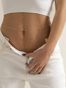 FOREVER QUEEN 1PC 925 Sterling Silver Sexy Bikini Waist Chain For Women Gold And Silver Box Chain Belly Chain Body Chain Jewelry - Waist Chain - View 7