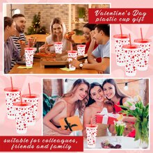 5/10pcs Pink And Red Ribbon Bow & Heart Plastic Tumblers With Straws And Lids, Ribbon Bow Flat Bottomed Cup, Pink Plastic Cup, Coffee Mug, Reusable, Suitable For Cold Drinks, Home, Office, Decoration, Party Gifts, Daily Use, Weddings, Commemoration Day, Afternoon Tea, Valentine's Day, Birthday, Parties, Water Bottle Back To School