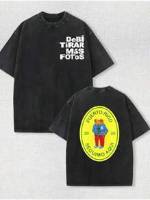 1 Piece, 230G Double-Sided Washing, Puerto Rico Takes More Photos To Print T-Shirts, High-Quality Batik Cotton Vintage Fashion Brand T-Shirts, A Certain Thickness Suitable For Summer T-Shirts, Holiday Gifts.