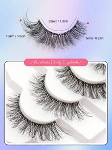 Asiteo 7 Pairs Wispy Faux Mink Cat Eye Lashes, Clear Band 3D Natural False Eyelashes For Daily Work And Dating Eye Makeup - Black - View 4