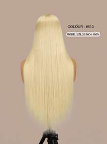 Yilite Tóc giả ren phía trước màu vàng 613 Tóc thật 13x4 Tóc giả ren phía trước Tóc thật 180% Mật độ Thẳng Hồng Đỏ Cam Bạc Highlight 4/613 Tóc giả phía trước nhổ sẵn với tóc trẻ em - S613 - Xem 3