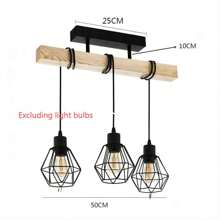 木制长吧台吊灯，适用于咖啡厅、服装店、餐厅的创意照明