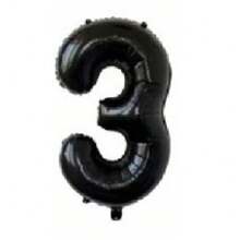 16 英寸黑色字母和数字气球铝箔氦气黑色字母派对气球聚酯薄膜气球字母和数字气球铝箔适用于生日婚礼周年派对装饰 - 黑色 - 查看 28