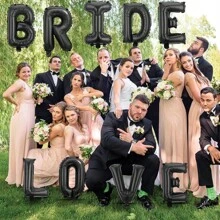 16 英寸黑色字母和数字气球铝箔氦气黑色字母派对气球聚酯薄膜气球字母和数字气球铝箔适用于生日婚礼周年派对装饰 - 黑色 - 查看 3