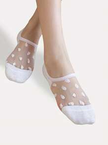 5 Double/Polka Dot Invisible Socks, Comfortable Breathable Low-Cut Boat Socks, Women's Stockings And Socks