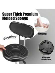 OYAJIA ‌✨Professional Hydraulic Salon Stool & Office Chair | Adjustable PU Leather Swivel Stool With/Without Backrest | 360° Rolling 5-Wheels Base For Tattoo, Massage, Home Office (Black) - Black - View 7