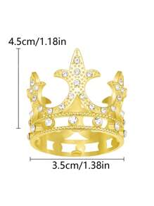 6 pièces Mini couronnes en métal de princesse, décorations de gâteau et fournitures de fête, faveurs et décorations de fête, ensemble avec coiffure festive