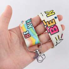 1 件时尚意识拼图挂绳 - 多功能钥匙扣、身份证、卡夹和手机支架、彩虹挂绳，适合教师、办公室、学校汽车配件包饰可爱哥特 Y2k - 字母 - 查看 4