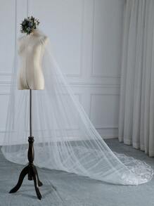 1 chiếc khăn voan cưới ren đính sequin lấp lánh sang trọng dài 4m dành cho nữ, thích hợp cho trang phục mùa thu và ngày Valentine. - Nhiều màu - Xem 5