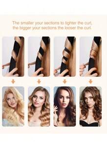 1个免加热卷发器，可重复使用的卷发丝带卷发器，无需加热，带发夹，打造自然柔和的波浪卷发，DIY美发工具，适合睡眠或过夜使用。 - 黑色 - 查看 4
