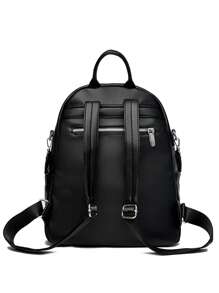 Fashionable Multi-Function Backpack For Women, Korean Style Versatile Soft Leather Shoulder/Crossbody Bag, Large Capacity Female Backpack, 2025 New - Black - View 10