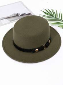 这款优雅的羊毛毡帽适合夏季海滩、女士日常和度假穿着，饰有圆形铆钉和对称腰带，是一款装饰性的西部牛仔帽，适合即将到来的复活节和夏季。 - 純色 - 查看 17