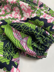 女士加大码可爱夏季连衣裙花卉印花连衣裙休闲夏季连衣裙