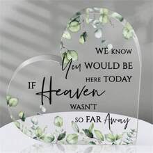 1pc, Heart Acrylic Sign In Loving Memory Of Loved One Wedding Memorial Table Sign Gifts For Ceremony And Reception Remembrance Mother Father In Law Plaque For Counter Desk Centerpiece Decor (Beautiful Style)