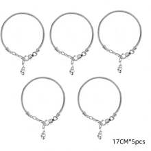 1/5/10pcs Snake Chain Pendant Bracelet With Bracelet Clasp Adjuster, Extensible Snake Chain Bracelet With Lobster Clasp, For Women DIY Jewelry Making (Slightly Varying Lengths) - Multicolor - View 12