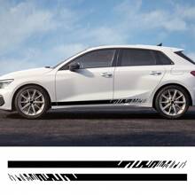 2 Stücke Auto Seitentür Rennsport Stil Aufkleber Vinyl Folie Dekoration Abziehbilder Seitenschweller Zierleisten Streifen Auto Tuning Außenzubehör für Audi A3 8V 8P 8Y 8L Limousine TFSI Sportback S3 RS3