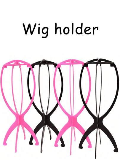 Zestaw 4 stojaków na peruki – składany stojak ekspozycyjny i suszarka do peruk, 2 kolory, lekki i oszczędzający miejsce
