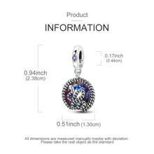 Iridescent Coiled Serpent Charm - 925 Sterling Silver Mystical Snake Pendant Fit Bracelet Necklace DIY Fine Jewelry Gift For Snake Year Born