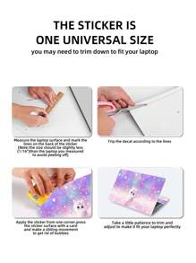 Laptop Skin Sticker Decal 15.4 Inch 15.6 Inch Laptop Vinyl Skin Sticker Cover Art Protection Laptop (Including 2 Wrist Pads Skin) - Multicolor - View 5