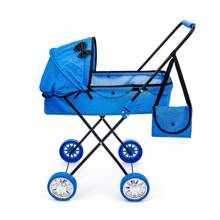 Carrinho de Boneca Infantil Reborn Menina Sag Toys Vaneza Luxo 79cm - Azul - Visão 3