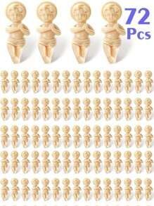 72/36/24pcs Tiny King Cake Figurines, 1.5 Inch Bulk Mini Statues, Suitable For Ice Cubes Games, Carnival Parties, DIY Crafts, Game Props, Decorations