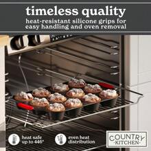 Nonstick Stackable Bakeware Set - Durable, Easy Release Baking Set, Black, 10 Pcs