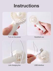 AOYI Customizable LOGO 500mAh Rechargeable Portable Handheld Mini Fan With 3-Speed Adjustment, Comes With USB Charging Cable And Lanyard