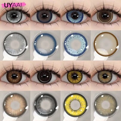 UYAAI 1 Pair - Enlarging Natural Year-Round Colored Contact Lenses, Large Diameter, Suitable For Dates, Daily Wear, Parties, Halloween Costumes, Cosplay