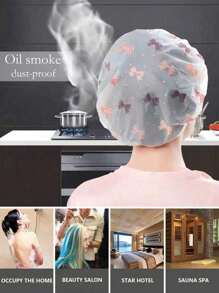 1/3/5/10pcs浴帽，防尘防水发套，印花浴帽，圆点浴帽，彩色多功能家用浴帽，随机颜色防水浴帽，加厚可重复使用浴帽，适合家庭和旅行，加厚沙龙防水帽，女士，浴室配件，适用于厨房，家庭，宠物和植物，PVC塑料浴帽，适合所有季节 - 彩色 - 查看 6