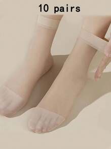 30 件装水晶丝袜，透气，防臭，短款透明纯色隐形袜子，适合青少年，夏季轻便 - 彩色 - 查看 12