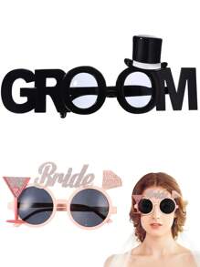 Bridal Shower Fashion Glasses 2 Packs Plastic Groom Glasses Bride Glasses Bachelorette Party Glasses Photo Props Night Bride Glasses Wedding Hen Party Favors Hen Party