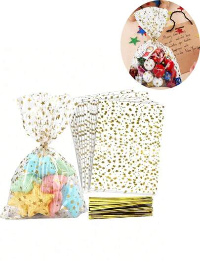 200pcs/40pcs/10pcs-Translucent Plastic Bags/Cellophane Bags , For Wrapping Good For Bakery Party Supplies,Polka Dot Pattern Packaging Bag With Sticker, Cellophane Bags, Cellophane Gift Bags, Cellophane Wide Clear Bags And Small Baskets,Self Sealing Cellophane Bag,Clear Pretzel Stick Bag, Resealable Cellophane Bag Self-Adhesive