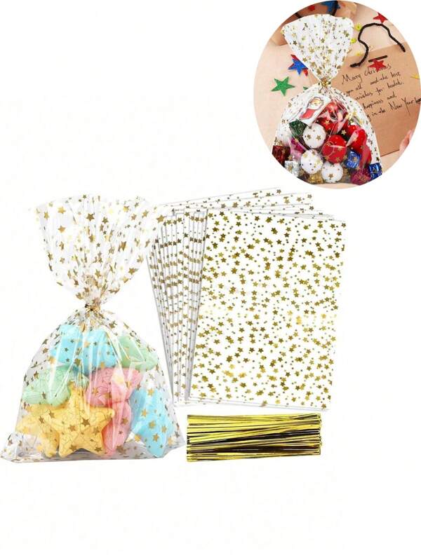 200pcs/40pcs/10pcs-Translucent Plastic Bags/Cellophane Bags , For Wrapping Good For Bakery Party Supplies,Polka Dot Pattern Packaging Bag With Sticker, Cellophane Bags, Cellophane Gift Bags, Cellophane Wide Clear Bags And Small Baskets,Self Sealing Cellophane Bag,Clear Pretzel Stick Bag, Resealable Cellophane Bag Self-Adhesive