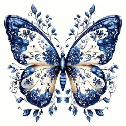 1pc/2pcs/4pcs Blue Butterfly Iron On Patches, Adequado para mochilas e roupas - Escolha de presente perfeita