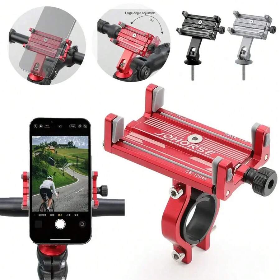 1pc 360° Rotatable Bicycle Phone Holder Motorcycle Electric Bike Handlebar Phone Mount Anti-Shake Navigation Bracket - Multicolor - View 1