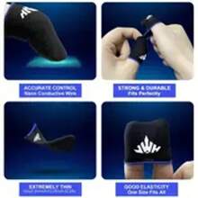 4 件徽标设计，透气 - 防汗 - 防滑碳纤维指套，超薄游戏指套，银纤维游戏配件，适用于手机 - 彩色 - 查看 11