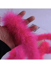 羽毛毛皮绳丝带，精美装饰，适用于 DIY 工艺品、圣诞节、新年配件 2 米/条 - 彩色 - 查看 7