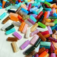 50pcs Fashion Colorful Cloudy Acrylic Tube Beads DIY Handmade Earrings, Necklace Jewelry Parts