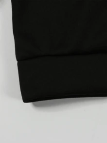 Spring Solid Color Street Loose Hoodies Long Sleeve Drawstring Pockets Shark Print Casual Hoodies For Women - Black - View 8