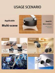Creative New Vacuum Super Strong Adsorption Mini Phone Stand, ABS Material Foldable Storage Waterproof Anti-Shake Slouchy Phone Holder, Suitable For Various Scenarios Like Home, Car, Kitchen For Any Phone Model Compatible With IPhone, Android Phone, Gift For Birthday, Family, Friends Magnetic, Car Accessories, Car Phone Holder