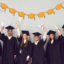 Graduation Decorations Glitter Congrats Grad Graduation With Tassel Party Congratulations Banner Decor Graduation Party Favors - Multicolor - View 7