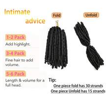 柔软钩编发 1 件 30 股/包 合成 Dreadlocs 8 英寸渐变色接发 适合非洲女性 - 二合一直发和编织发造型（8 种颜色，30 股/件） - 彩色 - 查看 7