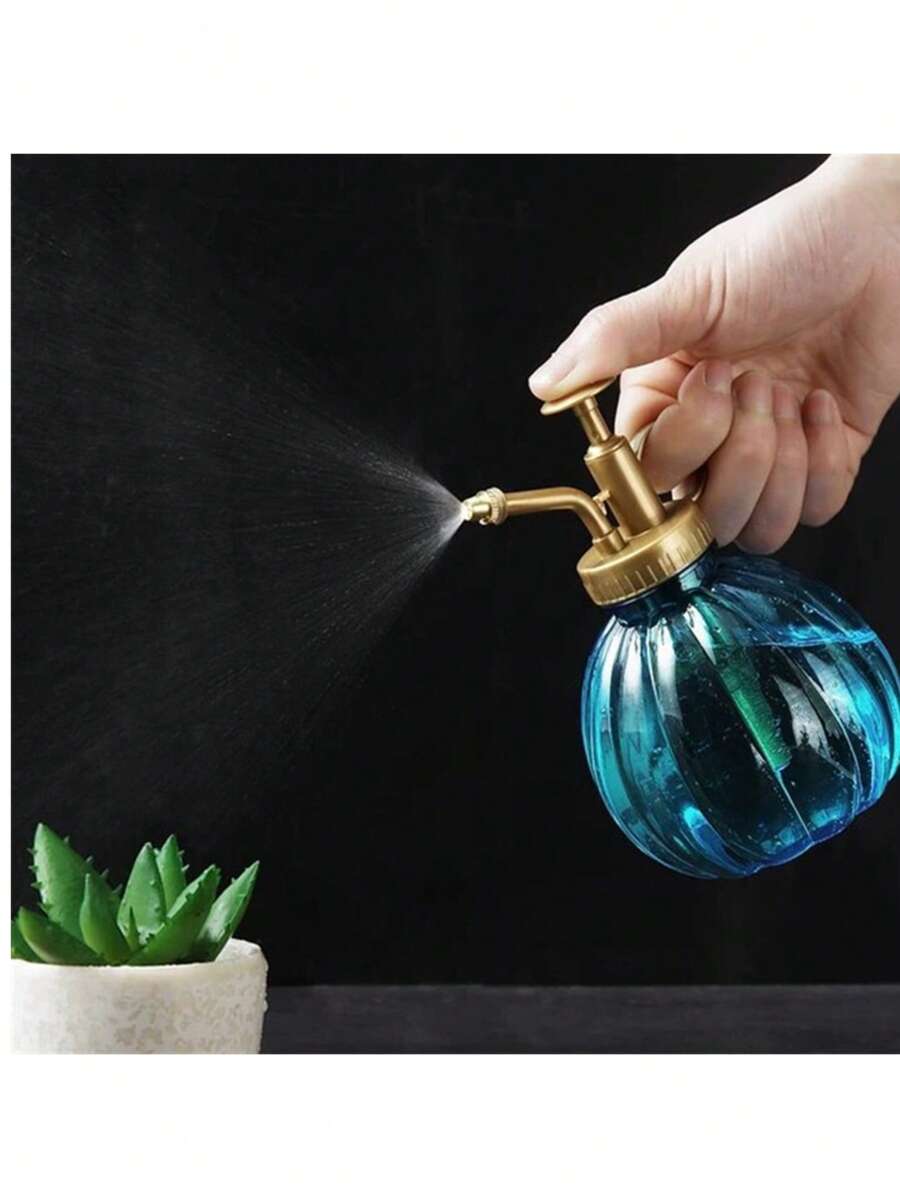 1 件装塑料南瓜形园艺喷雾瓶，复古风格手动压力喷雾器，适用于多肉植物 - 彩色 - 查看 1