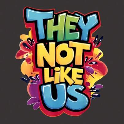 1/2/3pcs Vibrant "They Don't Like Us" Vinyl Heat Transfer Stickers - Colorful, Washable Heat Press Patches Suitable For DIY T-Shirts, Hoodies, Sweatshirts, Pillows, Backpacks, Handbags - Bold Graffiti Style Decals For Crafts And Party Decorations