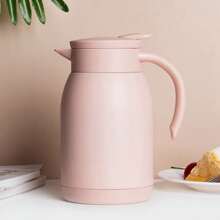 1 pieza Cafetera de 900ML/31.7oz con botón de presión para agua caliente, termo aislado al vacío, cafetera de acero inoxidable 304 para uso doméstico y vuelta al colegio